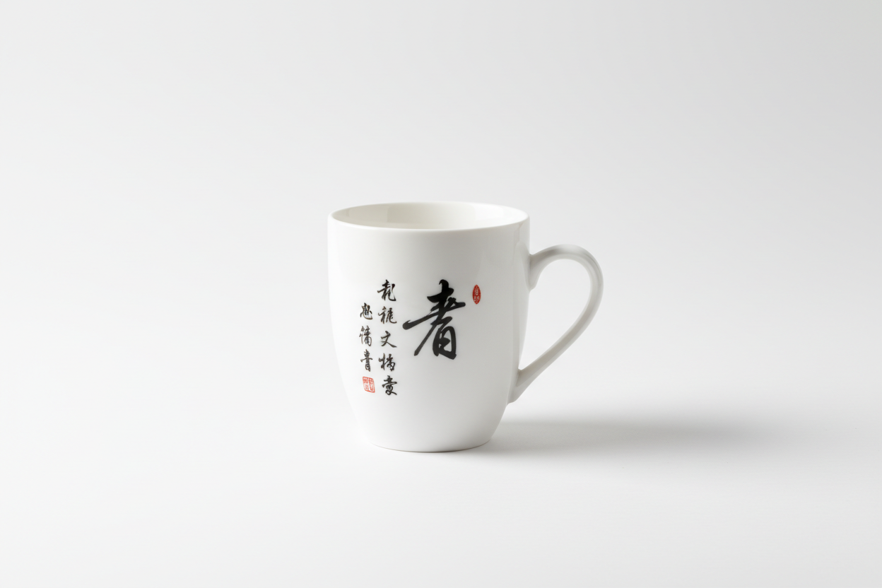 Minimalist Chinese Calligraphy Mug