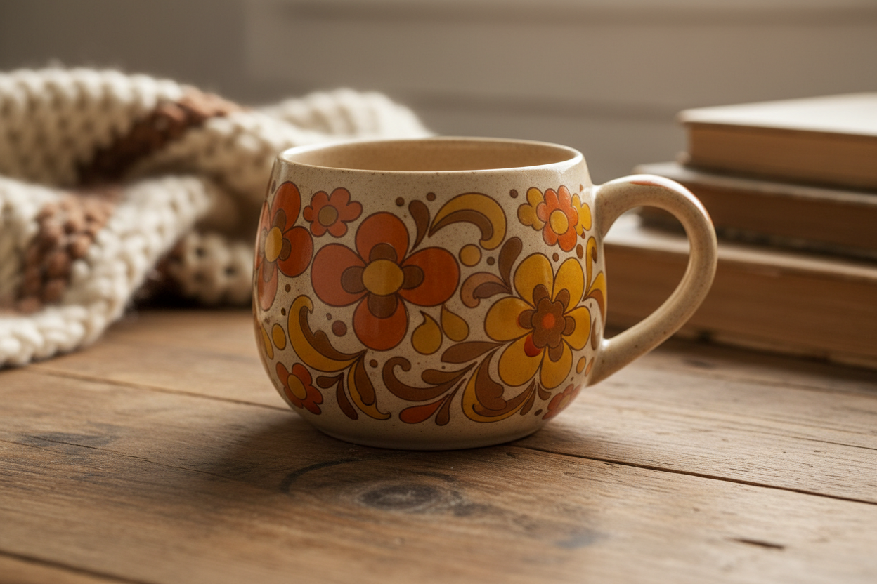 Vintage Retro Floral Mug