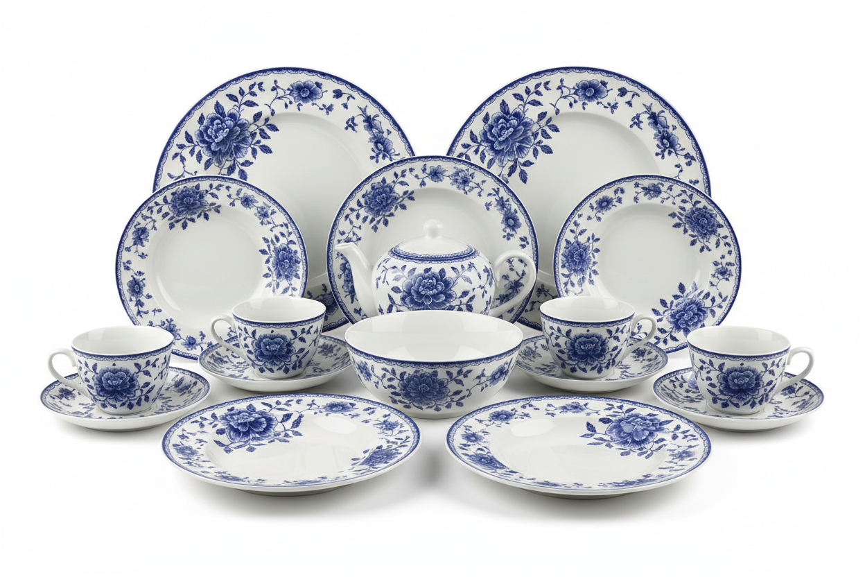 Traditional Blue and White Porcelain Dinnerware