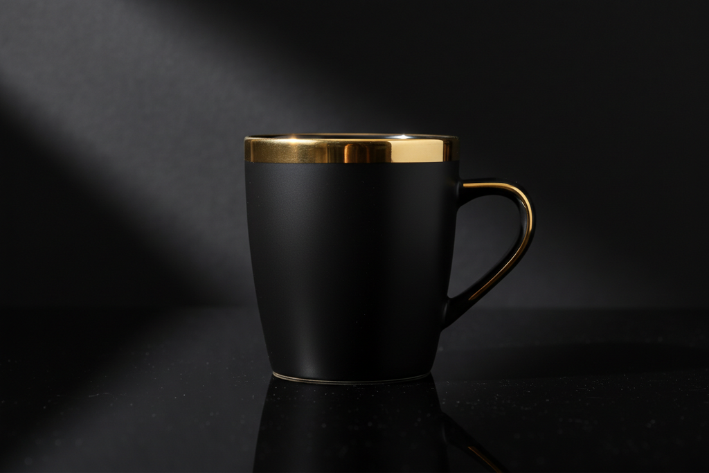 Luxury Black with Gold Rim Mug