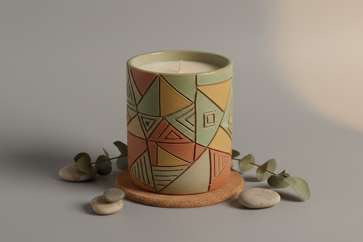 Modern Geometric Pattern Candle