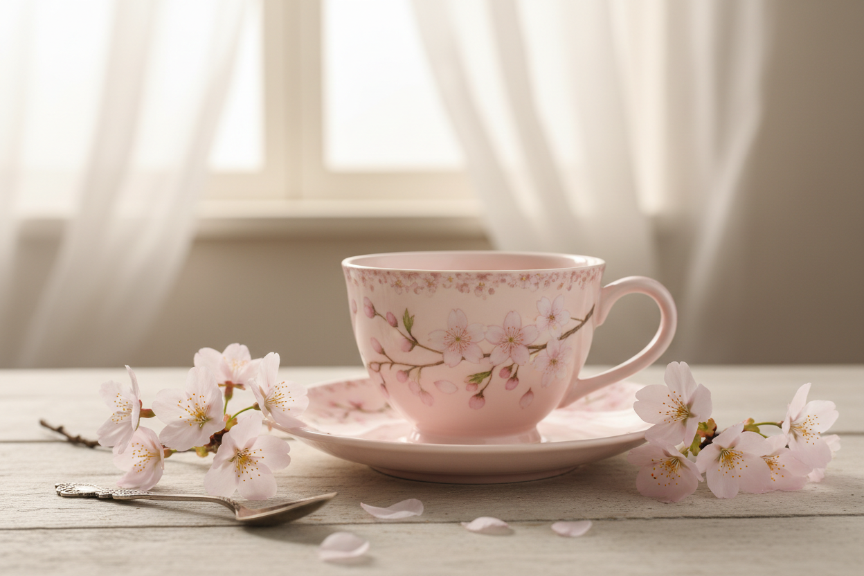 粉色樱花图案杯