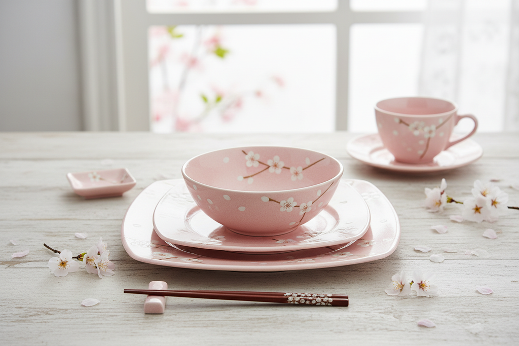 Pink Cherry Blossom Dinnerware