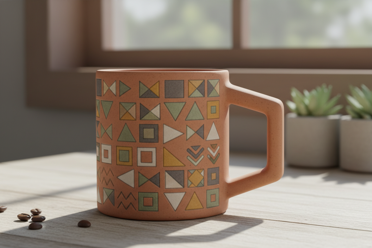 现代几何图案杯