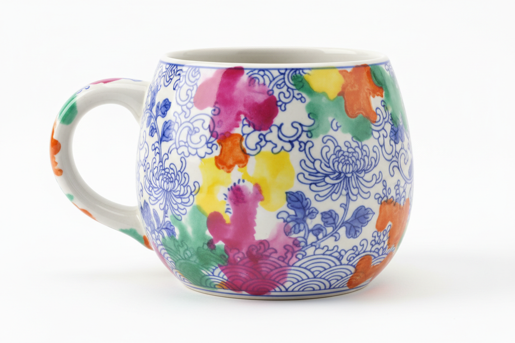 传统青花瓷图案杯